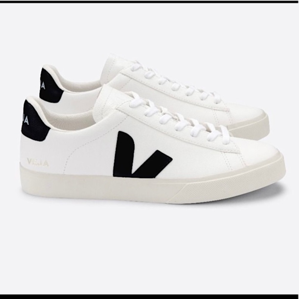VEJA CAMPO CHROMEFREE LEATHER WHITE BLACK